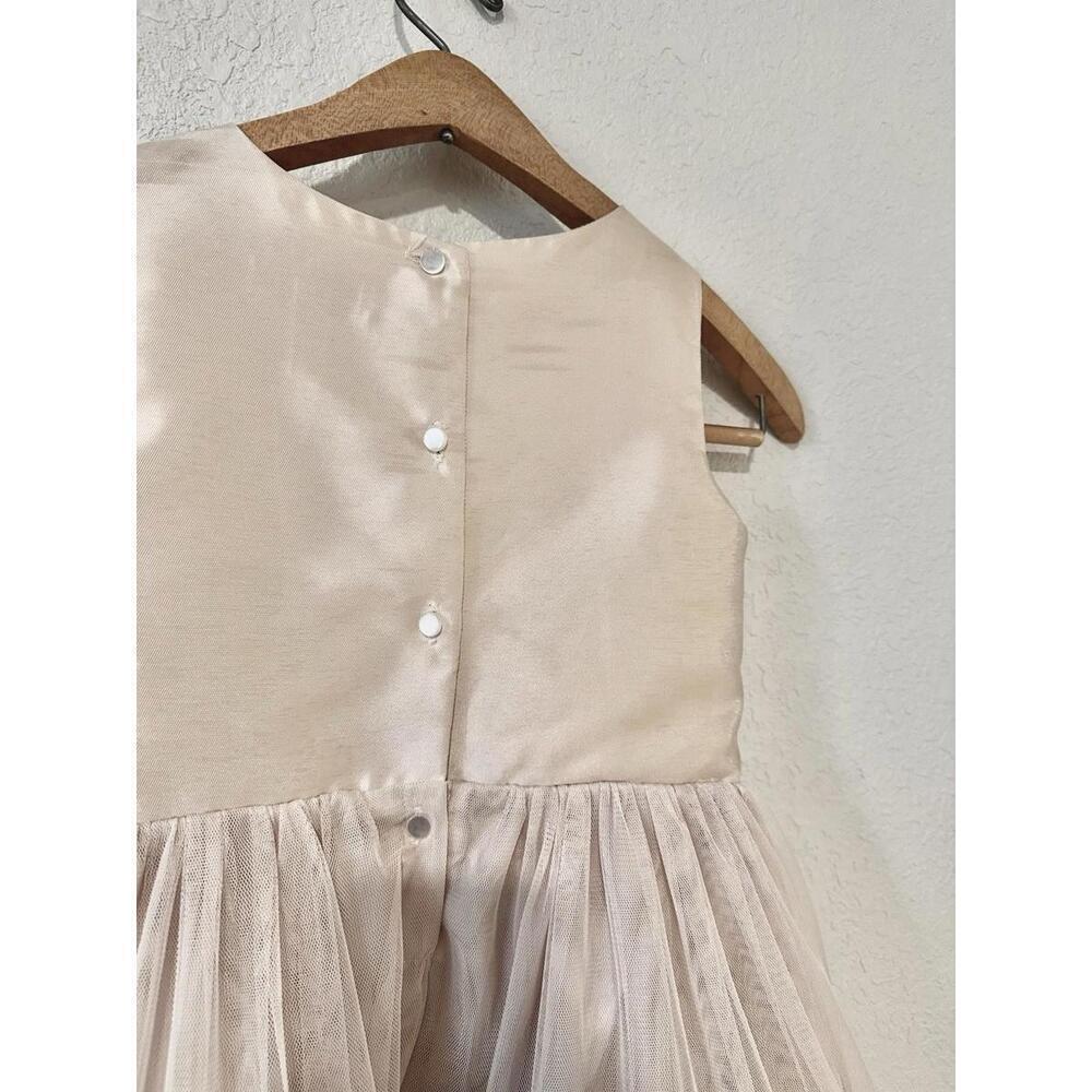 Speechless Kids Girls Dress Midi Sleeveless Champagne Lined Bow Lining Size 6X - Picture 3 of 15